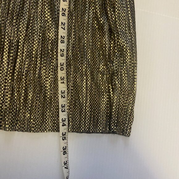 Anthropologie X Sabina Musayev Dress Size M Eugine Gold Gray Accordian Tie Date - Picture 13 of 13